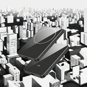 Custom Logo High Capacity Aluminum <b>Power</b> <b>Bank</b> Glass <b>Magnetic</b> Phone Holder 20W Type-C Input Fast Charging Wireless Charging - Product Image 3