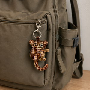 Personalisierter DIY Handgefertigter Tier-Taschenanhänger aus Perlen: Niedlicher <span class=keywords><strong>Tarsier</strong></span>-Lemur-Samenperlen-Taschenanhänger, Affen-Schlüsselanhänger – Großhandel - Product Image 2
