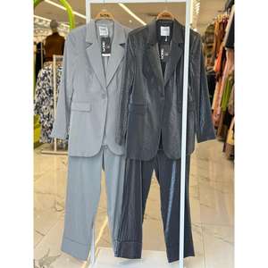 Conjunto de Blazer de Satén para Mujer, Color Negro, Formal, Manga Larga, Cintura Media, para Fiesta - Product Image 2