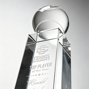 Trofeo <span class=keywords><strong>de</strong></span> Tenis <span class=keywords><strong>de</strong></span> Cristal Noble Clear K9, Rectangular, Extra Largo, con Grabado Personalizado, para el Jugador Destacado <span class=keywords><strong>de</strong></span> la <span class=keywords><strong>Academia</strong></span> <span class=keywords><strong>de</strong></span> Tenis - Product Image 5