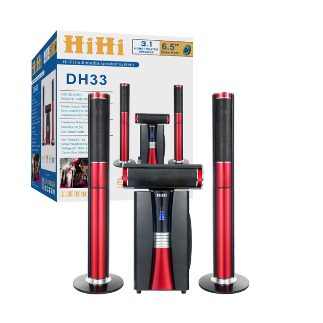 Made in China HIHI-DH33 Multimedia Speaker Subwoofers 60v 3.1 Tv Surround Sound Home Theater Speaker With USB SD BT