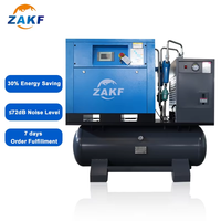 Kompresor Sekrup AC Berpendingin Udara All-in-One 5.5KW 7.5HP Tangki 150L Mesin Satu Tahap Bersertifikasi CE Bantalan Stasioner