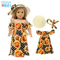 Resort סגנון 18 בגדי בובת אינץ, אמריקאי יילוד חצאית תינוק שמלת בובת אבזרים, מותאם אישית שמלת בובה