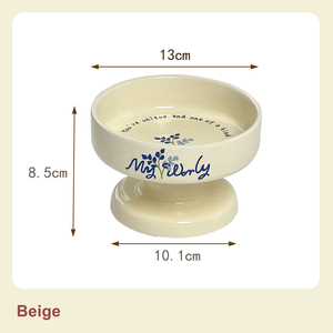 ชามเซรามิกสำหรับแมวและสุนัข ยี่ห้อ Doe Pet  รักษาสิ่งแวดล้อม ช่วยป้องกันการก้มดื่มน้ำ  ลายเรียบ - Product Image 6
