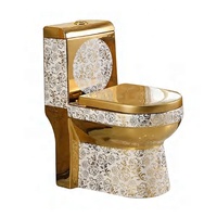 Ensemble de luxe d'évier de salle de bains de toilette d'or de galvanoplastie