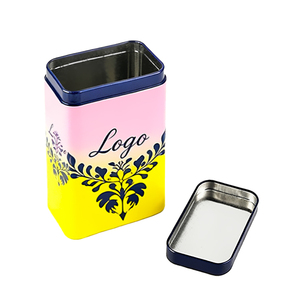 Tùy Chỉnh Hình Chữ Nhật Tinplate Canister Container Kẹo Kim Loại Jar Bước Trượt Nắp Dọc Hộp Có Thể Cà Phê Trà Hình Chữ Nhật Hộp Thiếc - Product Image 2