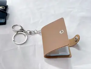 Mini Frame Photo Book Album Keychain Photo Mini Album Keychains Personalized PULeather Surface Insert PVC Photos Book Key Chains