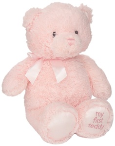 Buena calidad <span class=keywords><strong>mi</strong></span> primer oso de peluche rosa y color azul oso de peluche de juguete con arco - Product Image 1