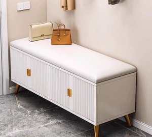 Meuble à chaussures mural avec rangement intégré à la porte d'entrée, banc multi-niveaux avec fonction de siège, armoire à chaussures - Product Image 1