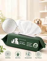 Lingettes nettoyantes hypoallergéniques pour chiens, non parfumées, douces, pour le nettoyage des pattes, du derrière et du visage, lingettes de toilettage pour chiens