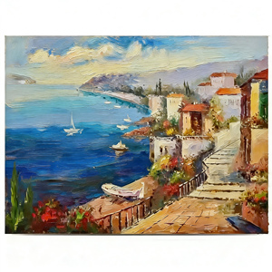 Pinturas de Paisajes en Lienzo de Villas junto <span class=keywords><strong>al</strong></span> Mar de Venecia, Escenas de Lagos, Acrílico Pintado a Mano, Números Personalizables, Fácil Manualidad DIY - Product Image 4