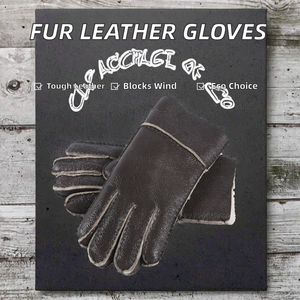 Guantes de Invierno para Mujer, Resistentes al Viento, de Piel de Oveja Genuina, Ecológicos, Cálidos, para Conducir al Aire Libre, Ciclismo, Fiestas, Diseño Moderno - Product Image 2