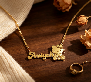 Collana Personalizzata con Nome, Collana Cartoon in Acciaio Inossidabile Placcato Oro, Unisex per Donna e Bambini, Vendita all'Ingrosso - Product Image 2