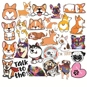 50 Uds <span class=keywords><strong>Shar</strong></span> <span class=keywords><strong>Pei</strong></span> Corgi perro Animal Graffiti lindo Washi etiqueta para niños regalos de promoción juguete cuaderno botella Diy pegatinas - Product Image 5