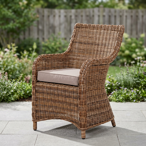 Modern Sustainable Natural Rattan Dining Chair with High Density Foam Cushion for Wholesale Home Furniture - Product Image 3