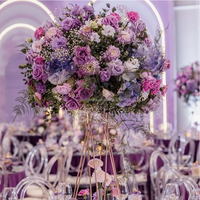 Décoration de mariage, arrangement floral, centre de table de mariage, centre de table en forme de boule de fleurs lavande et blanches, lot de 10