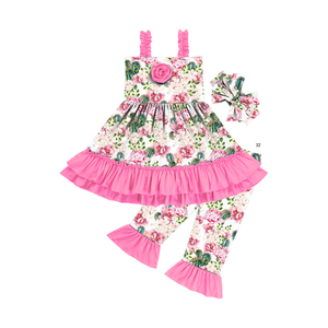 Hot Designs Suspender Dress Ruffle Summer Outfit for Girls Children Clothing Sets <b>Toddler</b> Girl Outfits Wholesale Price in China - Product Image 5