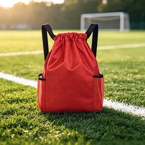 Sacs à cordon en nylon imperméables personnalisables, sacs de camping à cordon, sacs à cordon de football, sacs à dos de sport à cordon - Product Image 1