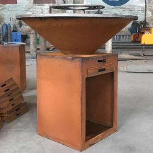 Wood &amp; Charcoal Fired Barbecue / <strong>BBQ</strong> / <strong>Plancha</strong> / Grill in Corten Steel - Product Image 4