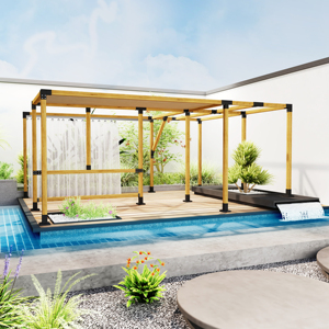 Support en L en acier pour pergola, connecteurs d'angle métalliques, patins de poteau pour bâtiments de jardin, usage extérieur durable, compatible 70x70mm 90x90mm - Product Image 5