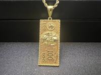 Collier personnalisé en acier inoxydable avec pendentif signe dollar américain, style hip-hop, vente en gros