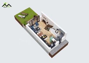 ชุดบ้านสำเร็จรูปโครงเหล็กเบาสมัยใหม่สำหรับอยู่อาศัย - Product Image 2