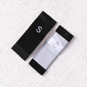 Etichette di Taglia Best Seller in Bianco e Nero, Etichette Tessute Damascate Lavabili con Piega Centrale per Abbigliamento, Jeans, <span class=keywords><strong>Scarpe</strong></span> - Product Image 3