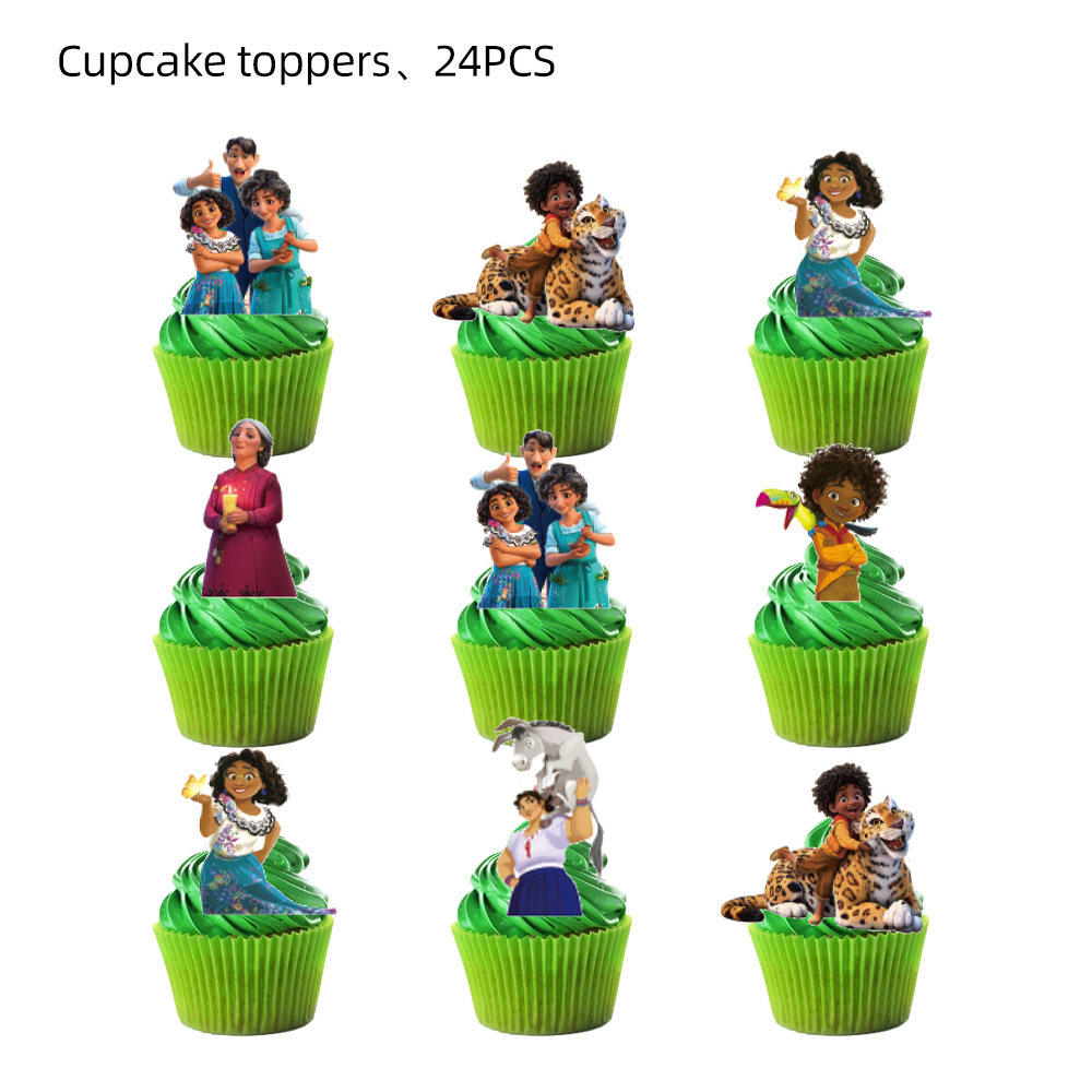 Décoration de gâteau à cupcakes bleu - 24 pièces