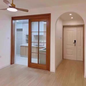 <span class=keywords><strong>Porte</strong></span> <span class=keywords><strong>coulissante</strong></span> sur rail en bois et verre pour cuisine, salon ou séparation <span class=keywords><strong>de</strong></span> pièce - Prix - Product Image 2
