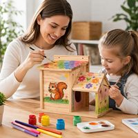 Nid d'écureuil en bois pour extérieur, cage à hamster de jardin, boîte d'élevage en bois massif suspendue, nichoir DIY pour oiseaux, mangeoire pour écureuils