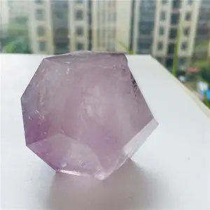 Cristallo di dodecaedro ametista al quarzo naturale lucidato all'ingrosso per la guarigione