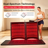Lit de luminothérapie LED triple puce Fitkang 1120 pièces, dôme de sauna à lumière rouge 660nm 850nm, PEMF 1-30Hz réglable, chauffage infrarouge à faible EMF