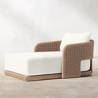 Chaise longue en rotin d'extérieur pour jardin, villa, hôtel, balcon, piscine, bord de mer, patio – Imperméable, résistante au soleil, pour la détente et les loisirs