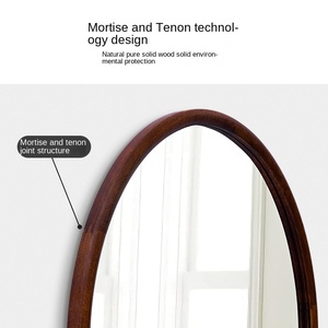 Miroir mural ondulé à cadre en bois foncé, miroir de salle de bain irrégulier pour la décoration intérieure et les projets hôteliers, vente en gros directe usine - Product Image 4
