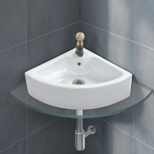 Lavabo mural rectangulaire en céramique plaqué or de luxe moderne pour hôtel, villa, hôpital - Vente en gros - Product Image 2