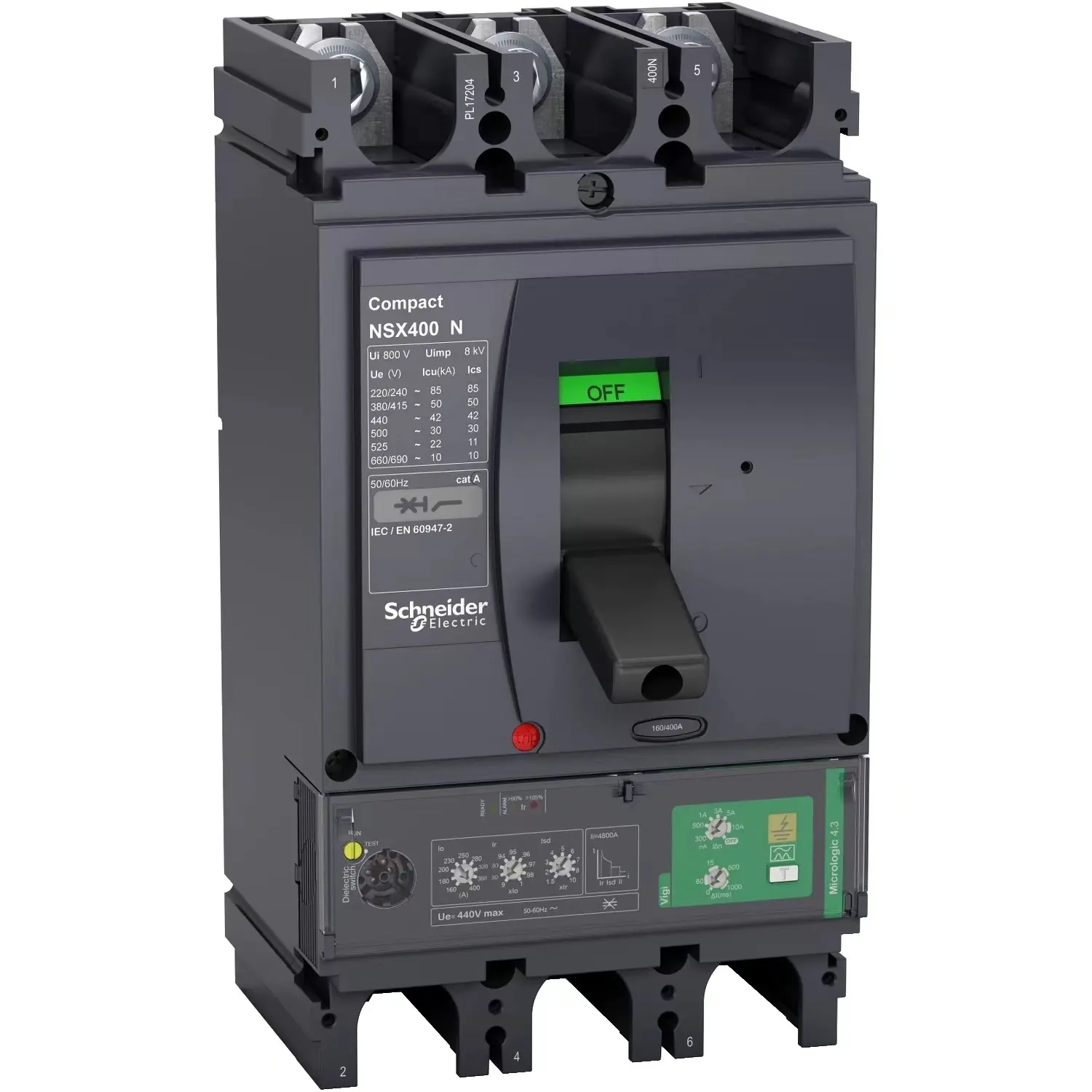 Controles industriales Disyuntor de caja moldeada Interruptor de aire NSX100F 3P3D TM100D LV429851 Disyuntor