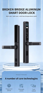 Serrure intelligente Glomarket Tuya en aluminium avec empreinte digitale biométrique, mot de passe et carte-clé pour portes coulissantes à tirer et pousser - Product Image 3