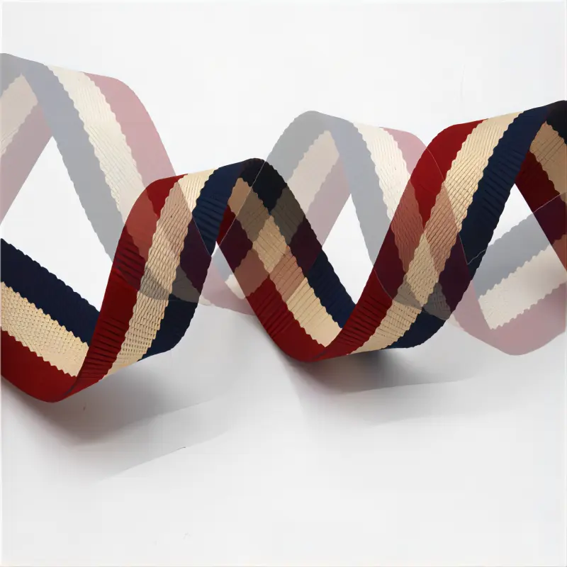 20-70mm Colorful Striped Polyester Webbing For Sewing AccessoriesFashion Garment Webbing Recycled Striped Polyester Webbing