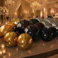 Boule miroir gonflable géante, sphère disco, décoration de fête, logo personnalisé disponible, vente chaude, sphère en PVC brillante, disco métallique brillant