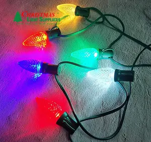 مصابيح ليد C9 متعددة الأوجه E17 مصابيح ليد C9 للاستبدال مصابيح نور لعيد الميلاد يمكن تخفيفها مصباح ليد C9 فراولة