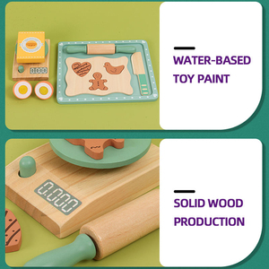 EDULAND OEM ODM Ensemble de <span class=keywords><strong>cuisine</strong></span> en bois de simulation pour jeu d'imitation, outils de pâtisserie, jouets éducatifs pour la petite enfance en forme d'aliments - Product Image 5