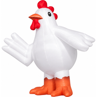 Décoration de poulet gonflable blanc d'extérieur avec logo personnalisé