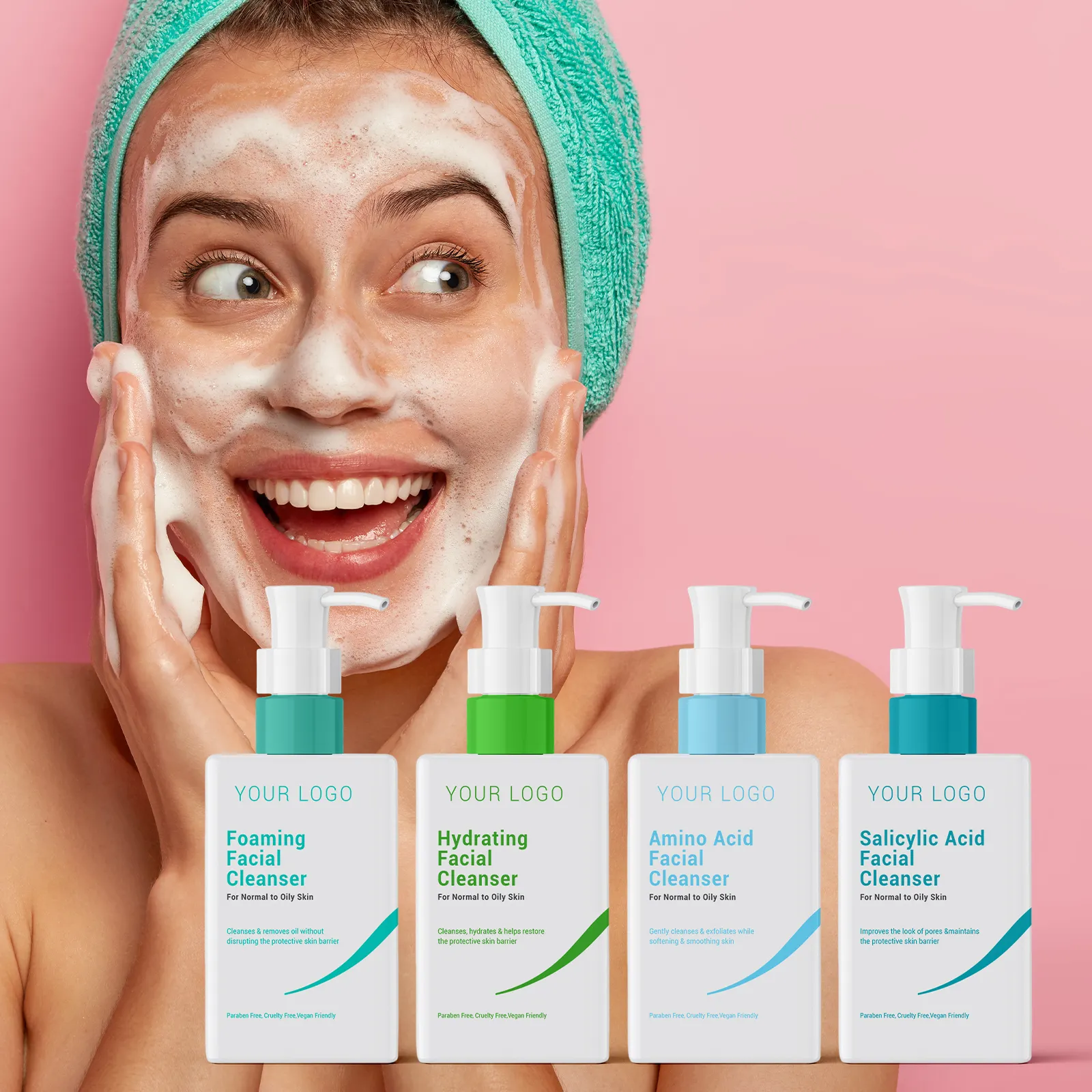 Femme homme végétalien hydratant blanchissant nettoyant en mousse de lait marque privée soins de la peau biologique nettoyant pour le visage