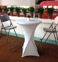 Table ronde de loisirs d'extérieur, table pliante, table à manger, table ronde de bar de 80 cm de diamètre, table à bière en plastique blanc