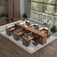 Bureau commercial moderne pour deux personnes Bureau extensible en bois Poste de travail pour ordinateur