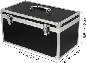 Maletín Rígido <span class=keywords><strong>de</strong></span> Aluminio Negro, Maletín <span class=keywords><strong>de</strong></span> Transporte Resistente a Impactos con Espuma para Instrumentos <span class=keywords><strong>de</strong></span> Prueba, Cámaras, Herramientas, Piezas, Mecánica - Product Image 3
