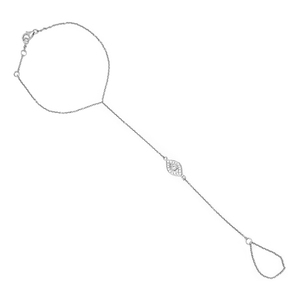 Dangnel 925 gümüş nazar el zinciri göz bilezik sarkan yüzük ile Dainty bilek takı kadınlar için 14K altın seçenekleri - Product Image 3