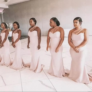 <span class=keywords><strong>Abito</strong></span> <span class=keywords><strong>da</strong></span> <span class=keywords><strong>Damigella</strong></span> a Sirena Rosa Antico in Spandex Elastico, Robe De Soirée Demoiselle D'honneur per Matrimonio in Spiaggia - Product Image 2