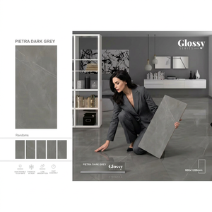 Carreaux de dalle en porcelaine mate antidérapante à l'aspect marbre de luxe de haute qualité 60x120 sols intérieurs de salle de bain modernes et brillants - Product Image 6