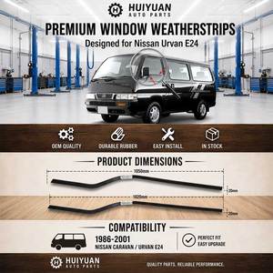 OE # 80820-65N19 80821-65N19 Piezas de Automóvil, Moldura Exterior para Ventana de Nissan Caravan Urvan <span class=keywords><strong>E24</strong></span>, Camioneta Comercial 1986-2001 - Product Image 3